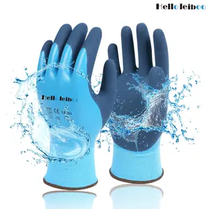 【Hello Leiboo】Waterproof Work Gloves for Men and Women, Thermal Insulated Freezer Rubber Coated Gloves,Super Grip (Blue) - Christmas gift!