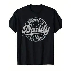 Men's fatherhood announcement and pregnancy celebration Graphic T-Shirt - Short Sleeve Crew Neck Regular Fit Casual Wear | Soft & Breathable Fabric, Durable Print, Everyday Comfort, Machine Washable, vintage-inspired graphic design with distressed
