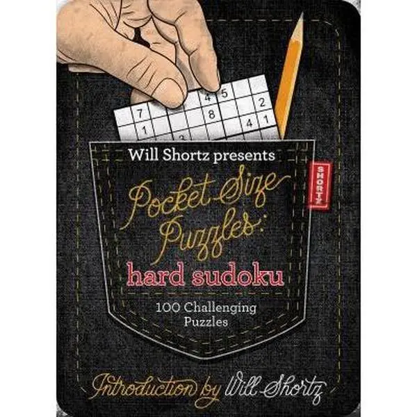 Used Will Shortz Presents Pocket-Size Hard Sudoku Puzzle Game, Hard Cover Books for Literature Enthusiasts