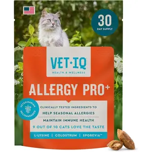 Allergy Pro+ Relief, Cat Allergy Treats, Supplement & Vitamins with Probiotics, Fish Oil, Tart Cherry, Skin & Coat Support, Relieves Sneezing & Itching for Seasonal Allergies, 3.7oz