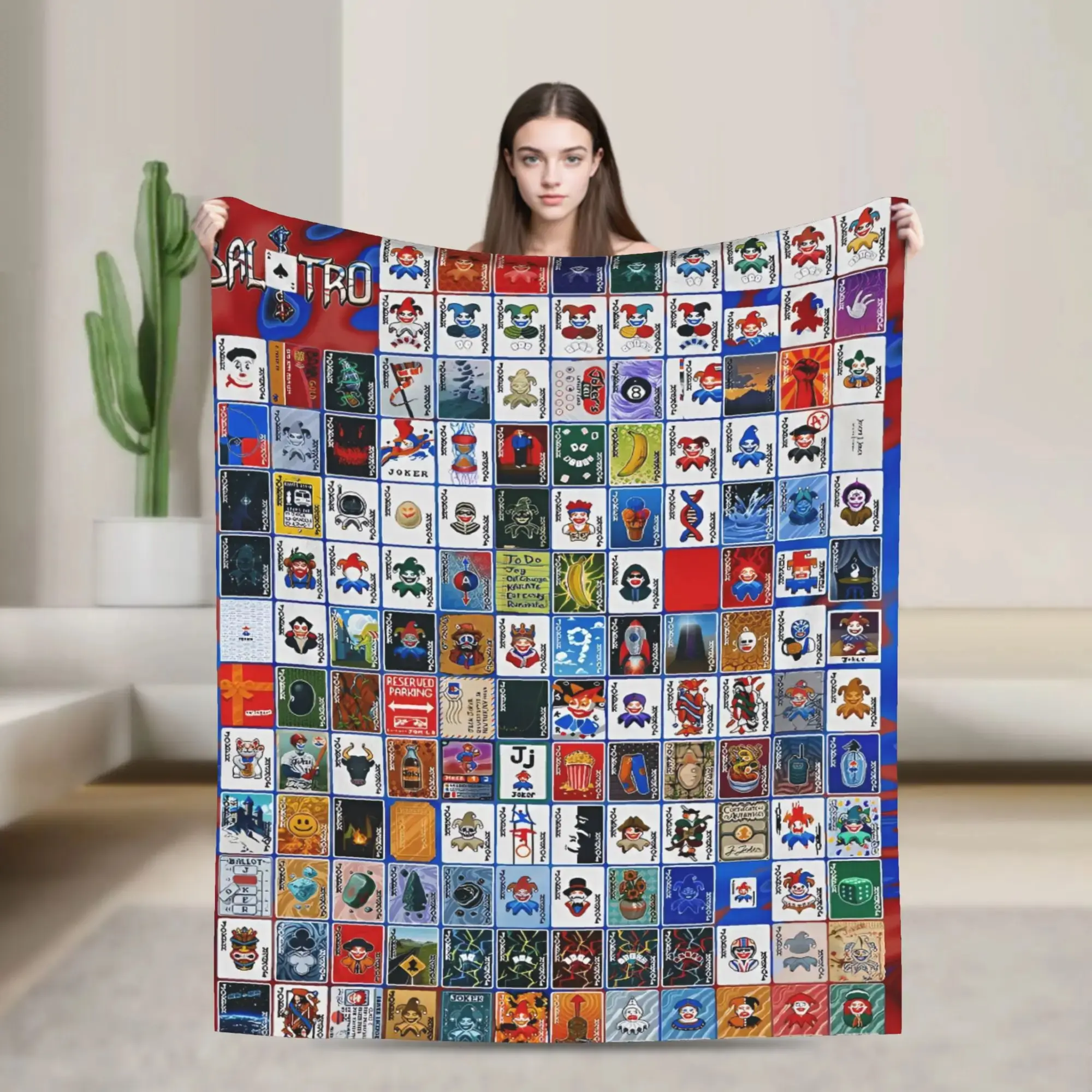 Super Soft Blanket Airplane Travel Balatro Game Card Joker Bedding Throws Flannel Bedspread For Street Trend Sofa Bed Cover