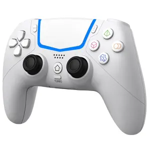 Controller for PS-5/Pro/Slim/PC, Gaming Controller with Hall Joysticks/LED  Light/Turbo/6-Axis Gyro/ Vibration/Touchpad/3.5mm TRRS Audio Jack/Speaker Function(White)