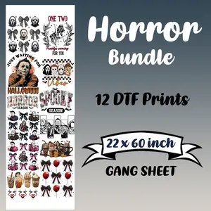 Spooky Horror DTF Ready To Press Transfers Bundle Sheet