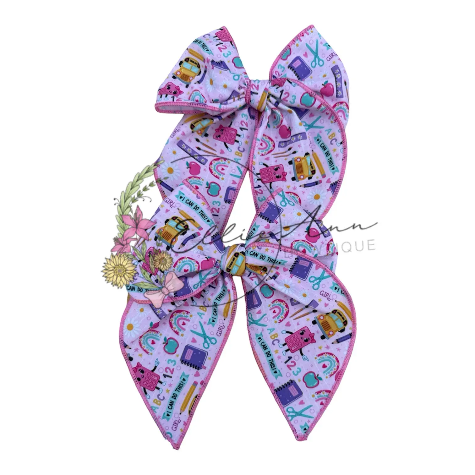 Serged back to school bows