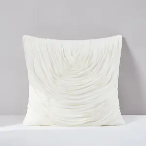 Lush Decor x Chuks Collins Veils Decorative Pillow Cover - All Seasons Mycelium-Inspired Chiffon Ruffles for Modern Luxury Home Decor