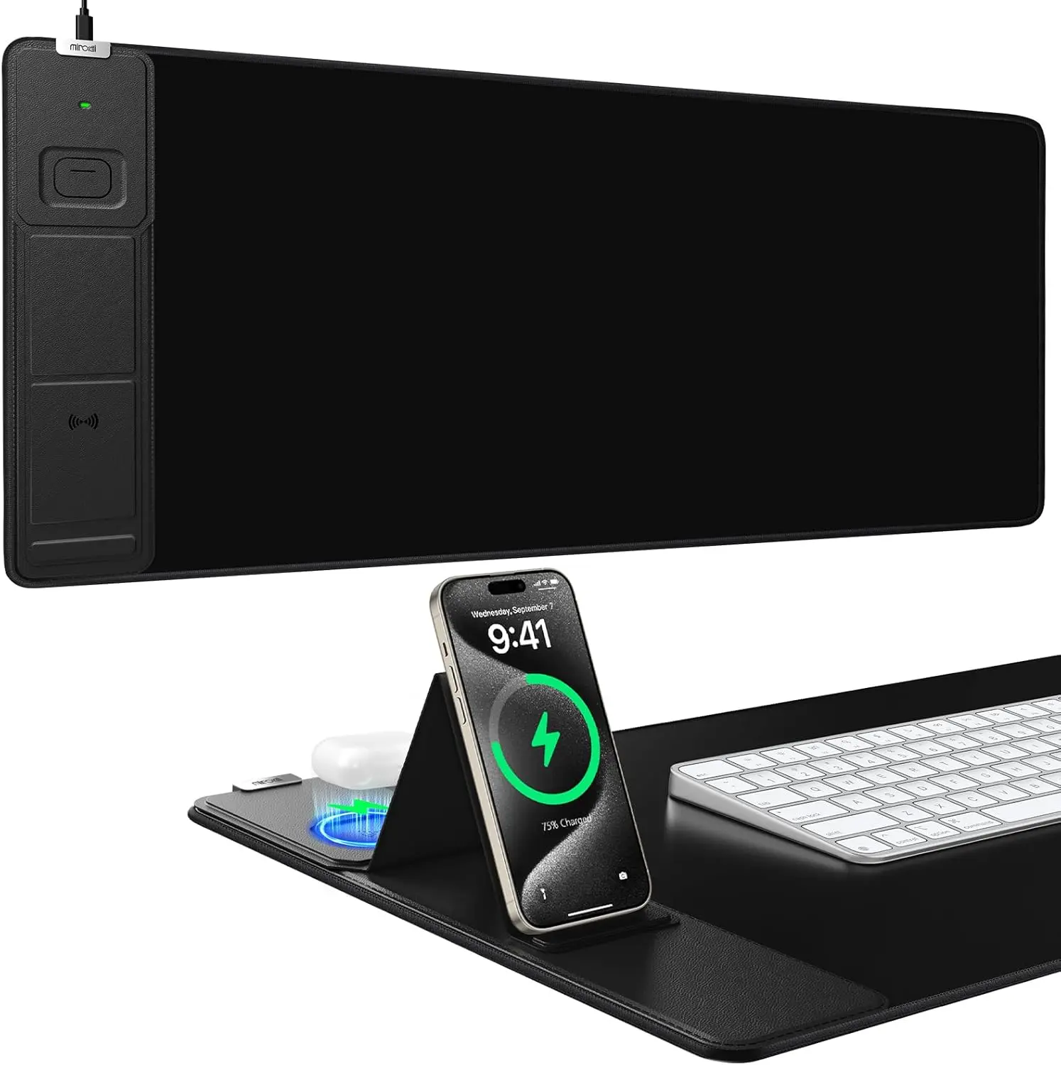 XXL Gaming Mouse Pad with 15W Wireless Charging, 31.5x15.75 Inch XXL Size, Micro-Weave Cloth, Non-Slip & Waterproof, Adjustable Angle, International Warranty Desk Accessories desk accessory cable management SummerWins