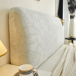 Universal Headboard Cover Elastic Fabric Simple Design Dark Gray Friendly Material