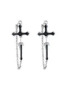 Elegant Cross Chain Earrings Set, Unisex Hip-Hop Trendy Jewelry, Perfect Gift for Family & Friends, Suitable for Daily Wear, Cross Dangle Earring