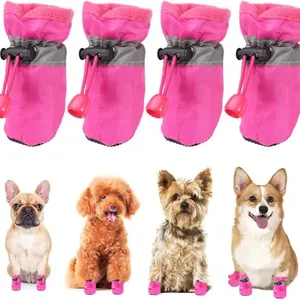 Waterproof Dog Shoes, 2 Pairs Adjustable Pet Shoes, Pet Paw Protectors, Dog Boots, Pet Supplies for Small Dogs, Dog & Cat Clothing