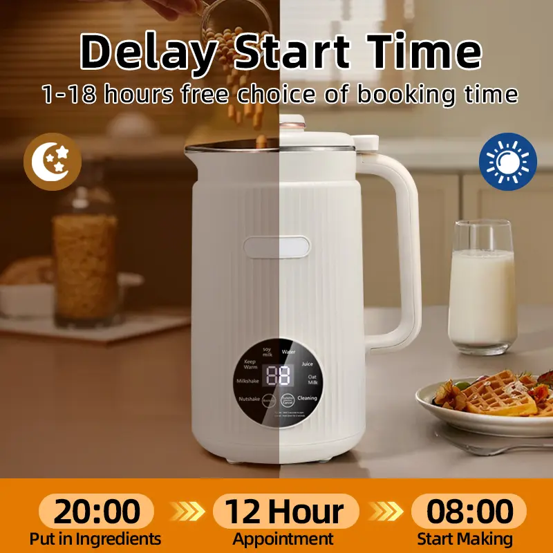 1.2L Nut Milk Machine, Electric nutmachine,Household KitchenAppliances,9 intelligent menus, Quietwithout disturbing with 12 Hours Timer/Auto-clean