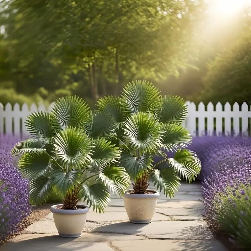 1 Large Artificial Palm Tree Plant with Lush Green Leaves Realistic Fake Tree with Trunk and Pot Low Maintenance Indoor