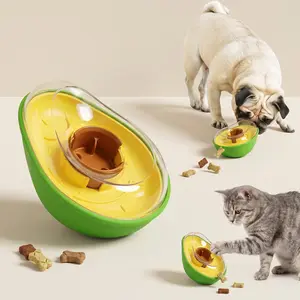 BOMUU Smart Dog Puzzle Toy, Avocado Interactive Wobble Treat Dispenser, Mental Stimulation & Boredom Breaker Toy for Aggressive Chewers