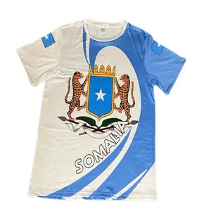Somalia Coat of Arms and Flag Tshirt Menswear Polyester Shortsleeve Crewneck Top Streetwear Round Neck Tropical Wetsuit
