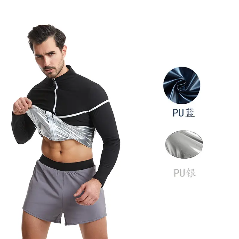 White striped long sleeved PU blue