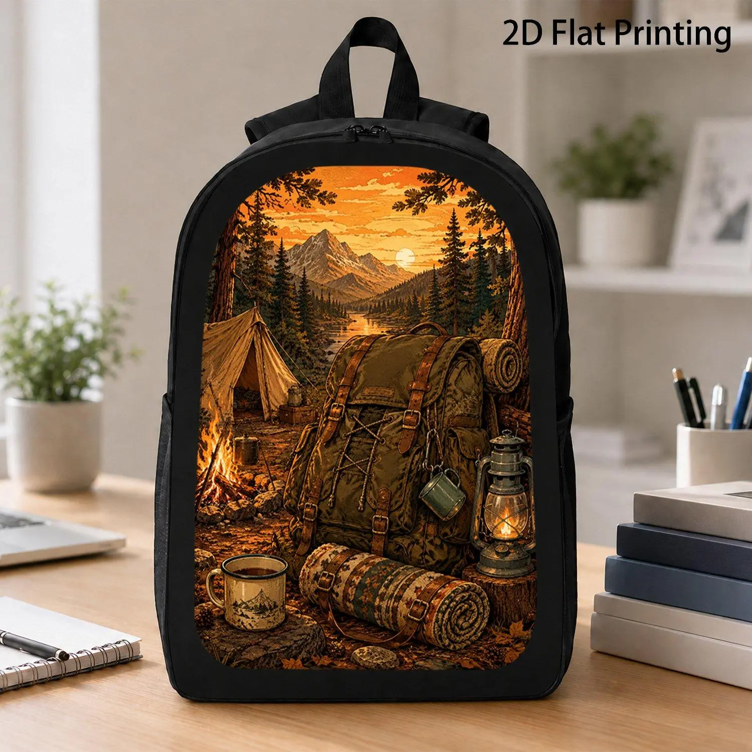 17 Inch Retro Forest Wilderness Explorer Hiking Backpack Mountain Camping Gear Art Backpack Nature Lover Weekend Trips Outdoor Adventure Bag