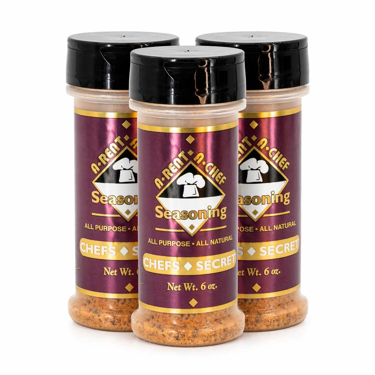 Chef's Secret All Purpose Seasoning | Pack of 3 | 6 oz | Gluten Free | A-Rent-A-Chef