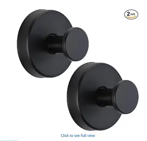 Set of 2 modern black viscose door/wall hooks for hanging coats and bags; strong load capacity, no drilling required; wall-mounted storage hooks for entryway, hallway, and clothing/hats. bedroom organizer prom bouquet