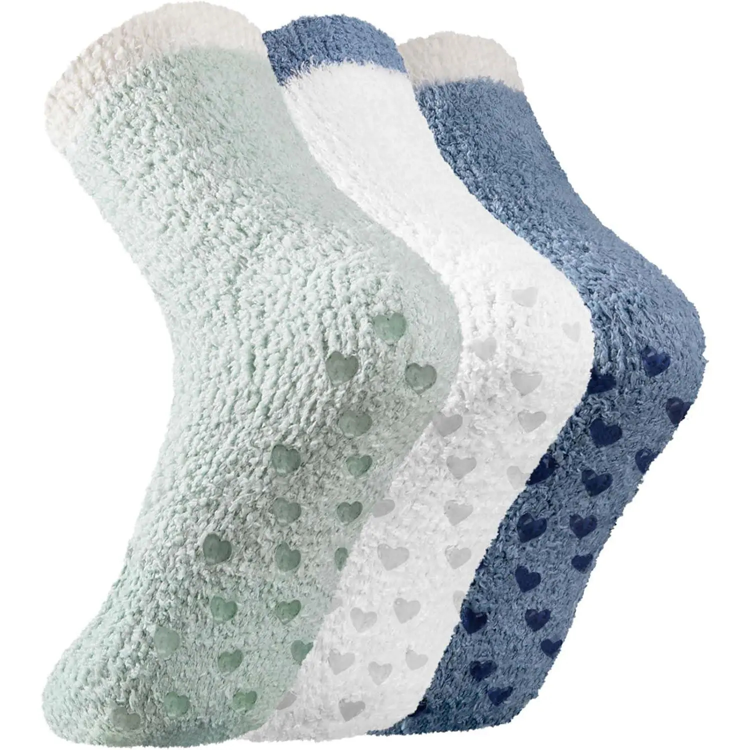 Slipper Socks for Women - Fuzzy Socks for Women, Womens Non Slip Fluffy socks Hospital Cozy socks with Grips