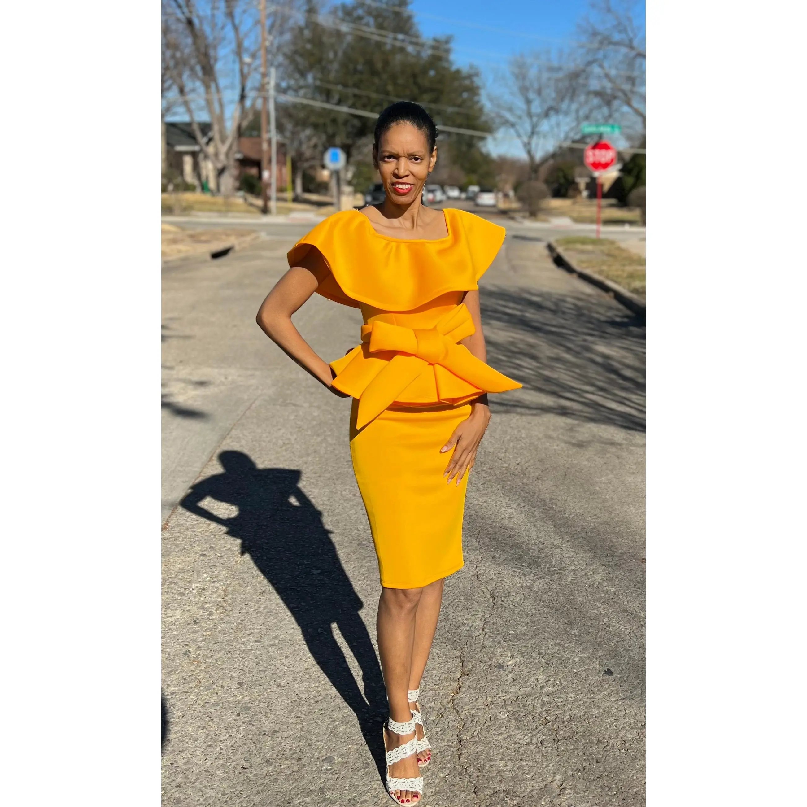 Peplum Scuba Dress
