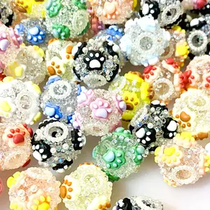 Always Think Pawsitive Fancy Beads - 20mm Paws Beading Craft DIY Supplies Beaded Pen Crafting