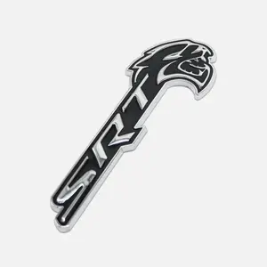 2PC Metal Car Badges For SRT HellCat Front Grille Emblem Rear Tailgate Decal