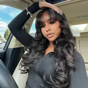 [NEW IN]Tahikie 2x4 Loose Body Front Lace Human Hair Wigs With Bangs 180% Density Frontal Wigs With Drawstring One-Step Closure Wear and Go Glueless Wigs 100% Brazilian Virgin Human Hair Wigs for Women #TikTokShopHoliday#SummerVibes#tiktokshopmemorialday