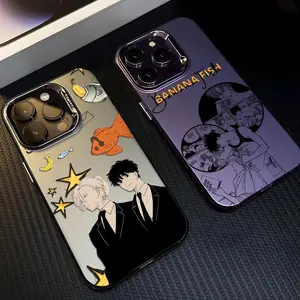 B-BananaS fishS Anime cute fashion cartoon Phone Case Casing For iPhone 17 16 15 14 13 12 11 Pro Max Air Matte Laser Aurora Shockproof Funda  Anti-Drop Anti-Fingerprint Cover