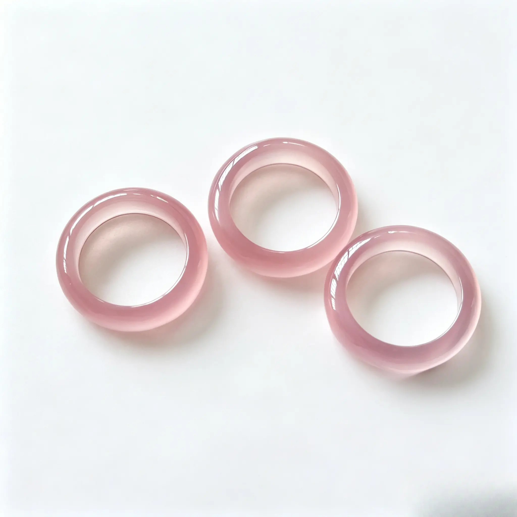 Natural High Ice Horse Material White Chalcedony Ring Champagne Gold Agate Ring Ice Transparent Pink Jade Ring Sky Blue Ring