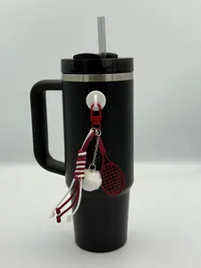 DripMyCup Classic Tennis Drip Set - Stylish Drinkware with Mini Racket Charm & Circle Hook for Sporty Enthusiasts