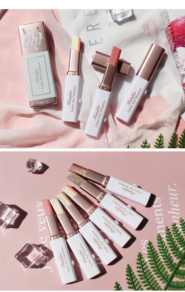 6pcs/set Pearlescent Two-color Eyeshadow Stick - Pearlescent Polarized Design, Waterproof and Smudge-proof, Smooth Application, Long-lasting Smoky Eyeshadow Pen, Suitable for Daily and Party Looks, Glitter Shimmer Eyeshadow