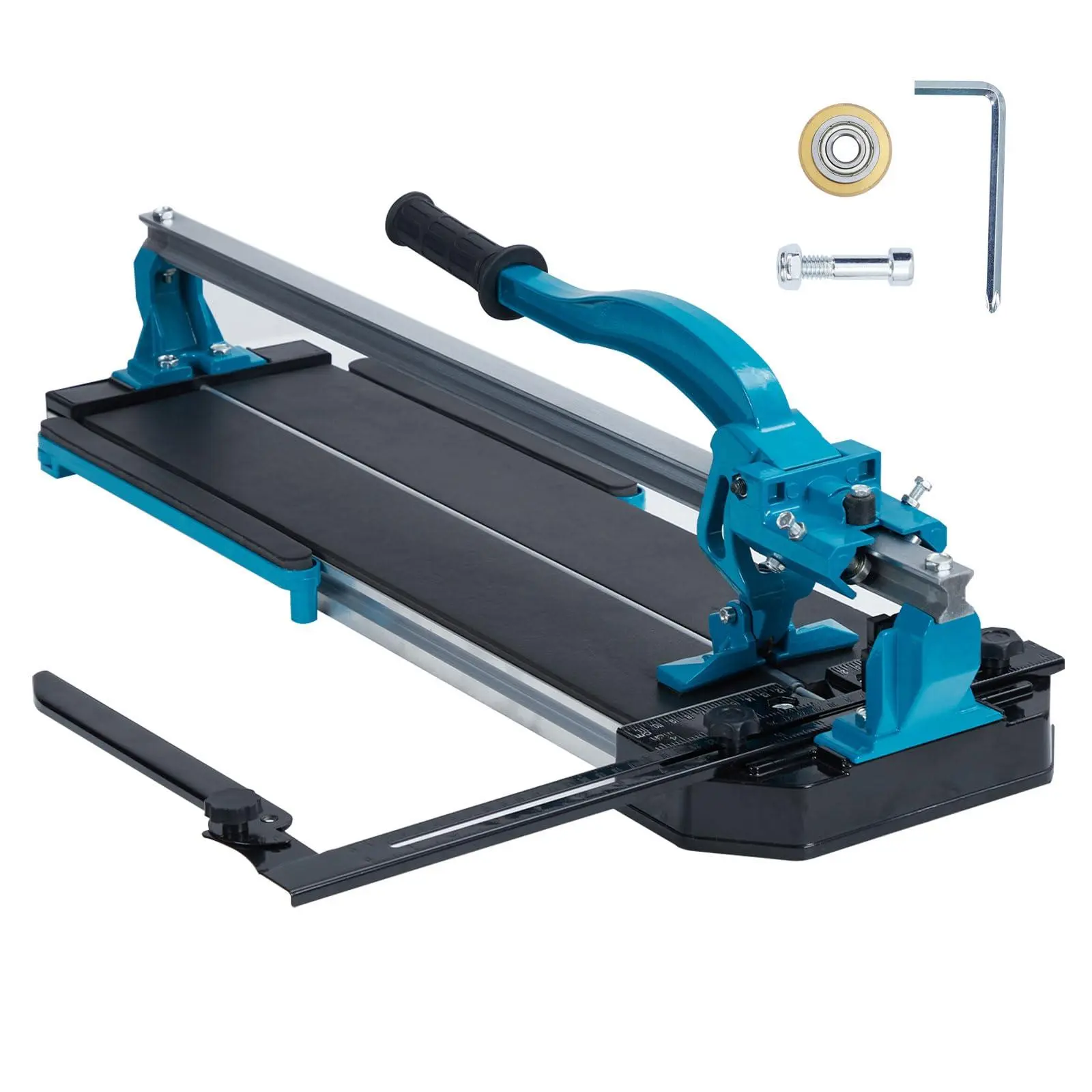32in Manual Tile Cutter with Laser Guide, Single Rail & Non-Slip Base for Ceramic and Porcelain Tile, Heavy-Duty Aluminum Frame