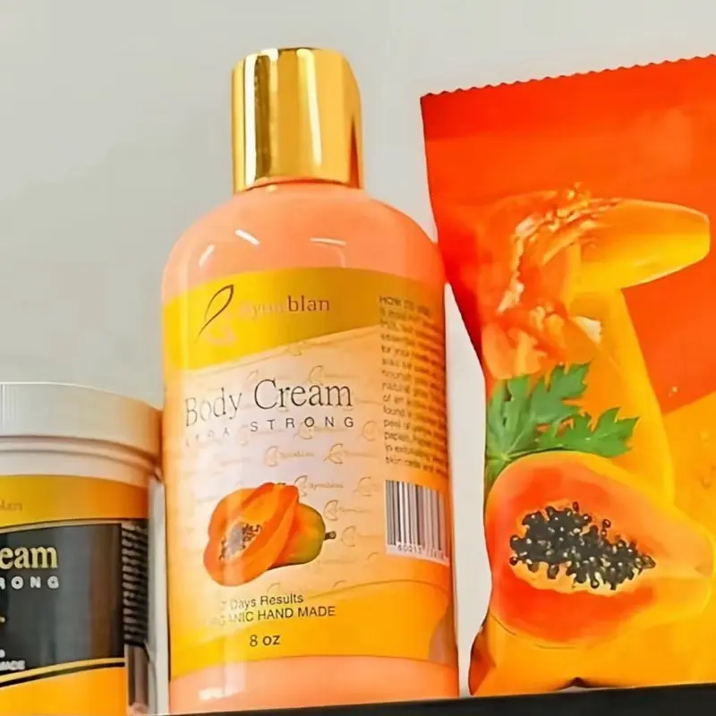 Byenblan Papaya Body & Face Care Set – Ultra Strong ( 1 papaya soap 1-8oz body lotion 1 mini 4oz face cream ), Skin Repair