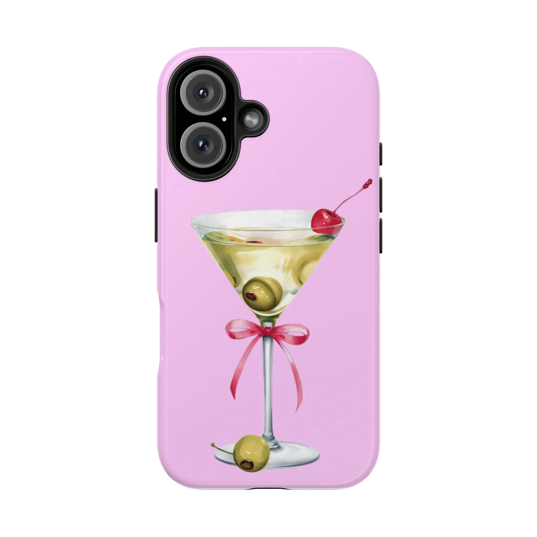 Martini Glass Illustration Phone Case | Pink Cocktail Olive Design - TikTok Shop Martini Glass Illustration Phone Case | Pink Cocktail Olive Design - TikTok Shop