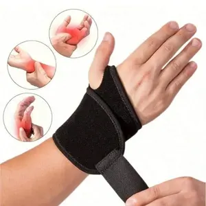 2-Piece Wrist Brace For Carpal Tunnel Arthritis Tendinitis Sprain Pain Relief Wrist Compression Strap For Exercise Exercise Day And Night Support Adjustable For All (Black)
