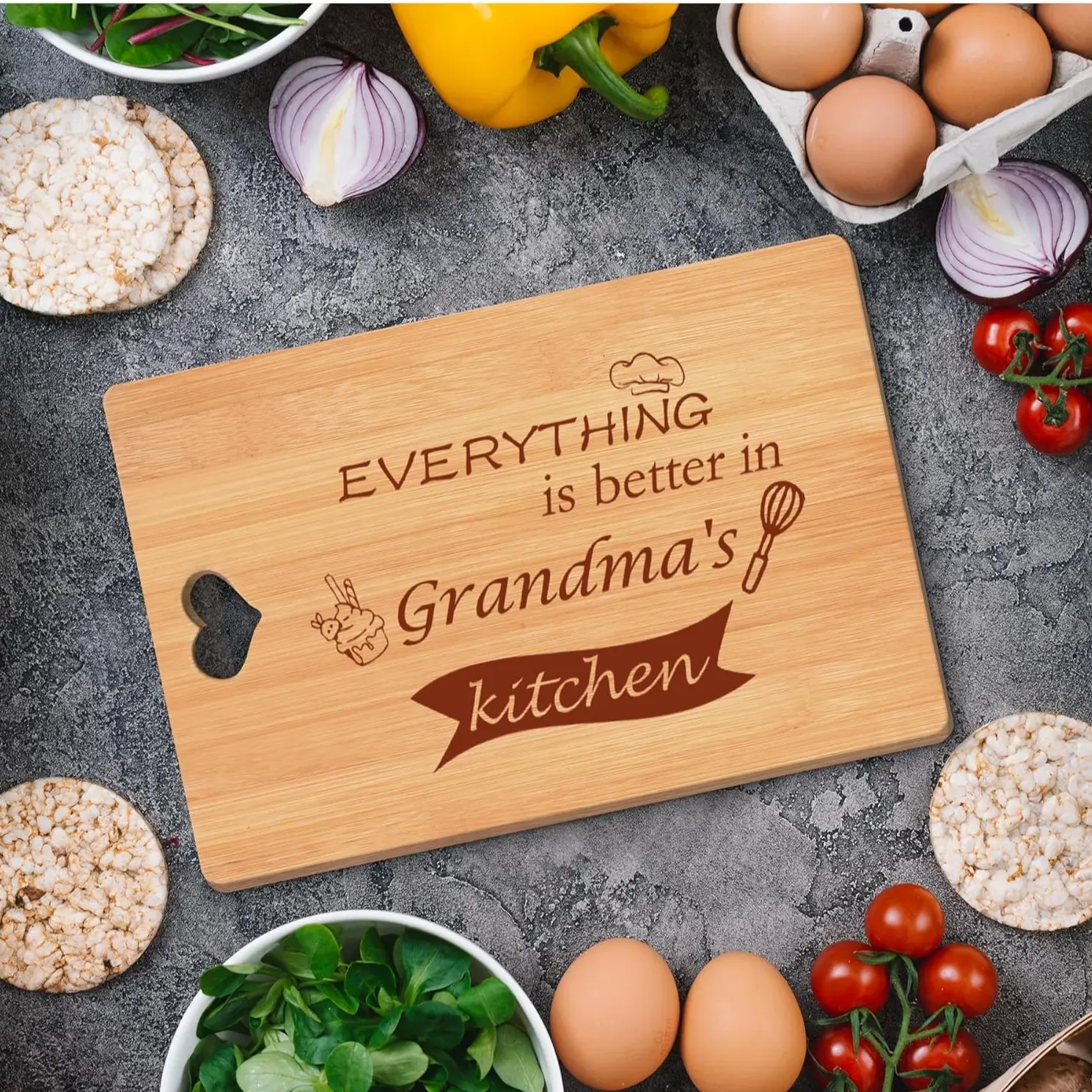 Mothers Day Gifts for Grandma, Personalized Gifts for Grandma, Bamboo Cutting Board, Best Best Grandma Gifts for Mothers Day Birthday Christmas