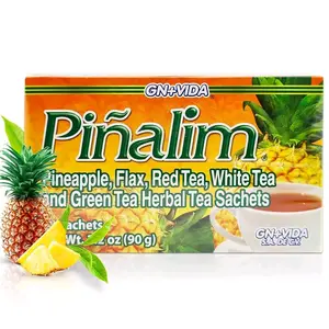 Pinalim Tea Cleansing Herbal/Te de pinalim Mexican Version-Pinneaple, Flax, Green Tea, White Tea - 30 Day Supply Natural Herbal Supplement Beverange