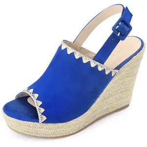 BLISSFUL STEP Slingback Open Toe Platform Wedges Heel Espadrille Wedge Sandals for Women