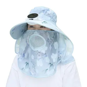 Summer Solar Charging Fan Hat Smart Digital Display Adult Outdoor Greenhouse Pastoral Sunshade Sunscreen Breathable Cap