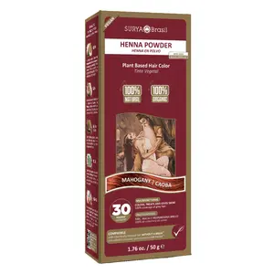 Surya Brasil Henna Powder Mahogany 100% Natural Plant-Based Hair Color Deep Nourishment & Gray Coverage 1.76 oz | 50g