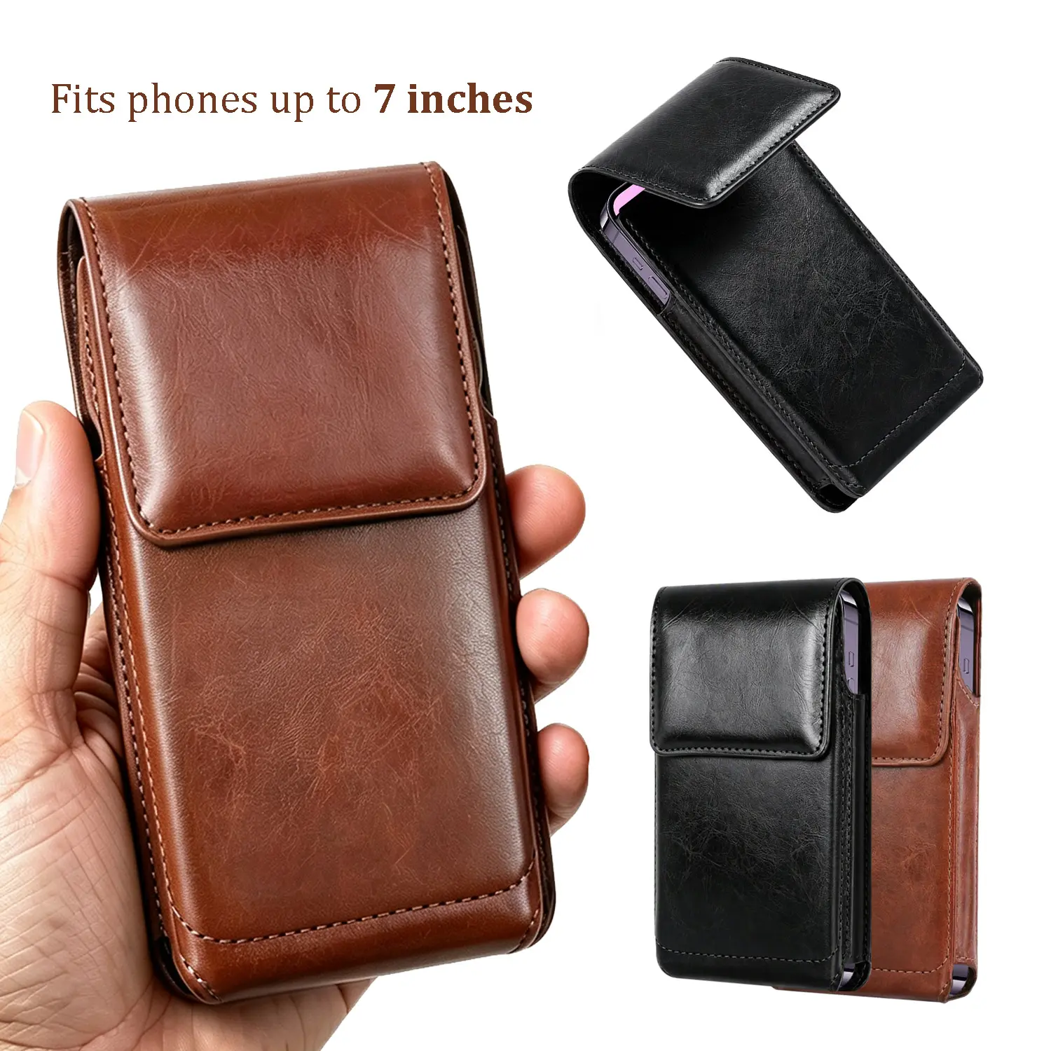 Men's Vintage Faux Leather Phone Case, Durable Lightweight Wallet Pouch with Belt Clip and Adjustable for iPhone 18 Pro Max/ 17 16 Pro Max, Galaxy S23 , Pixel 6 7 8 Pro, Moto G Power 5G,father's day gift