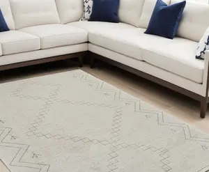 212 MAIN 8x11 ft. Abstract Distressed Cream & Beige Rectangle Area Rug, Durable Machine-Woven Stain-Proof Polyester Fiber, Modern Abstract-Design Indoor Rug, Durable Area Rugs