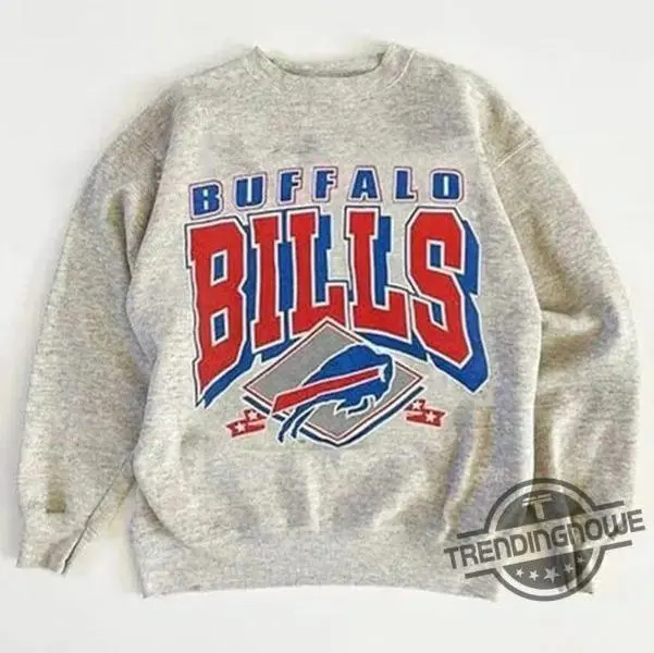 Retro Bills Sweatshirt Football, Vintage Bills Cotton Sweatshirt Fan Gift