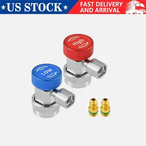 SJPACK 2Pack R134A Quick Connector Adapter Coupler Auto AC Manifold Gauge Low/High HVAC