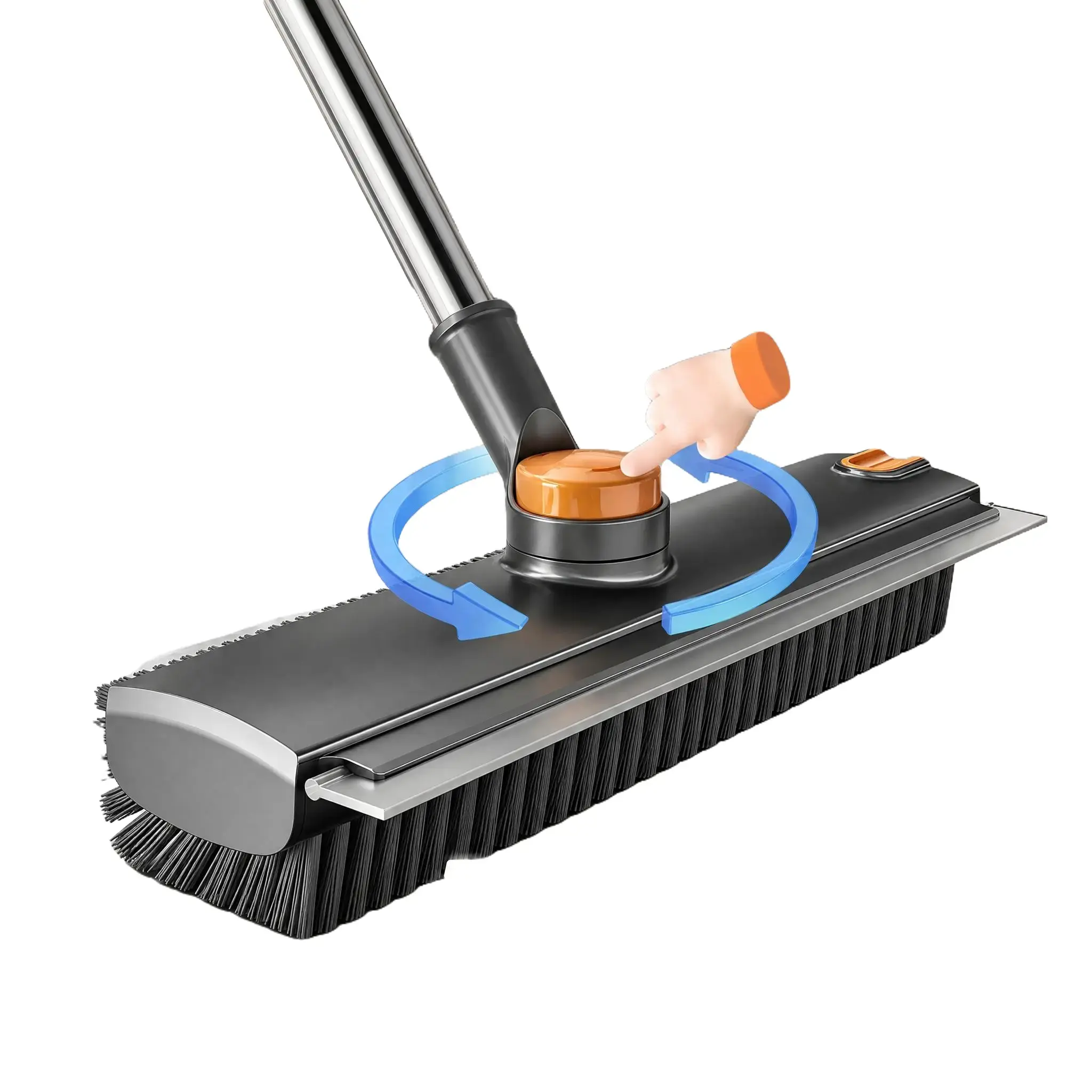 Adjustable Telescopic 4-in-1 Scrub Brush, Dual-Sided Bristle & Flexible Squeegee, Versatile Cleaner for Bathroom, Kitchen, Balcony Tile & Glass.