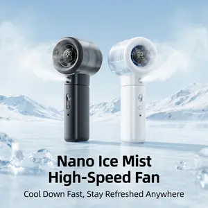 Nano Ice Mist High-Speed Portable Fan, 2-Second Ultra-Quiet Cooling, Multi-Functional Portable AC + Mist Fan for On-the-Go Refreshment