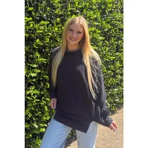 Zenana-Acid Washed Double Ribbed Exposed Seam Pullover