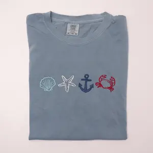 Comfort Colors Coastal Icons Embroidered T-Shirt