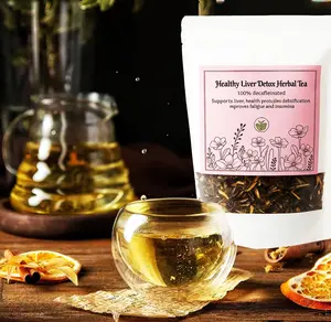 Healthy Liver Detox Herbal Tea 5.3 oz 7 Organic Herbs Caffeine-Free Natural Safe Beverage with Dendrobium Flower Chrysanthemum Honeysuckle Jasmine & Dandelion
