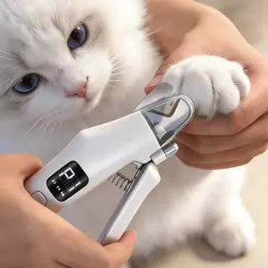Two-In-One LED Light Cat Nail Grinder Dog Pet Nail Clipper, Anti-Bleeding Nail Trimmer, Animal Nail Clippers for Cats and Dogs