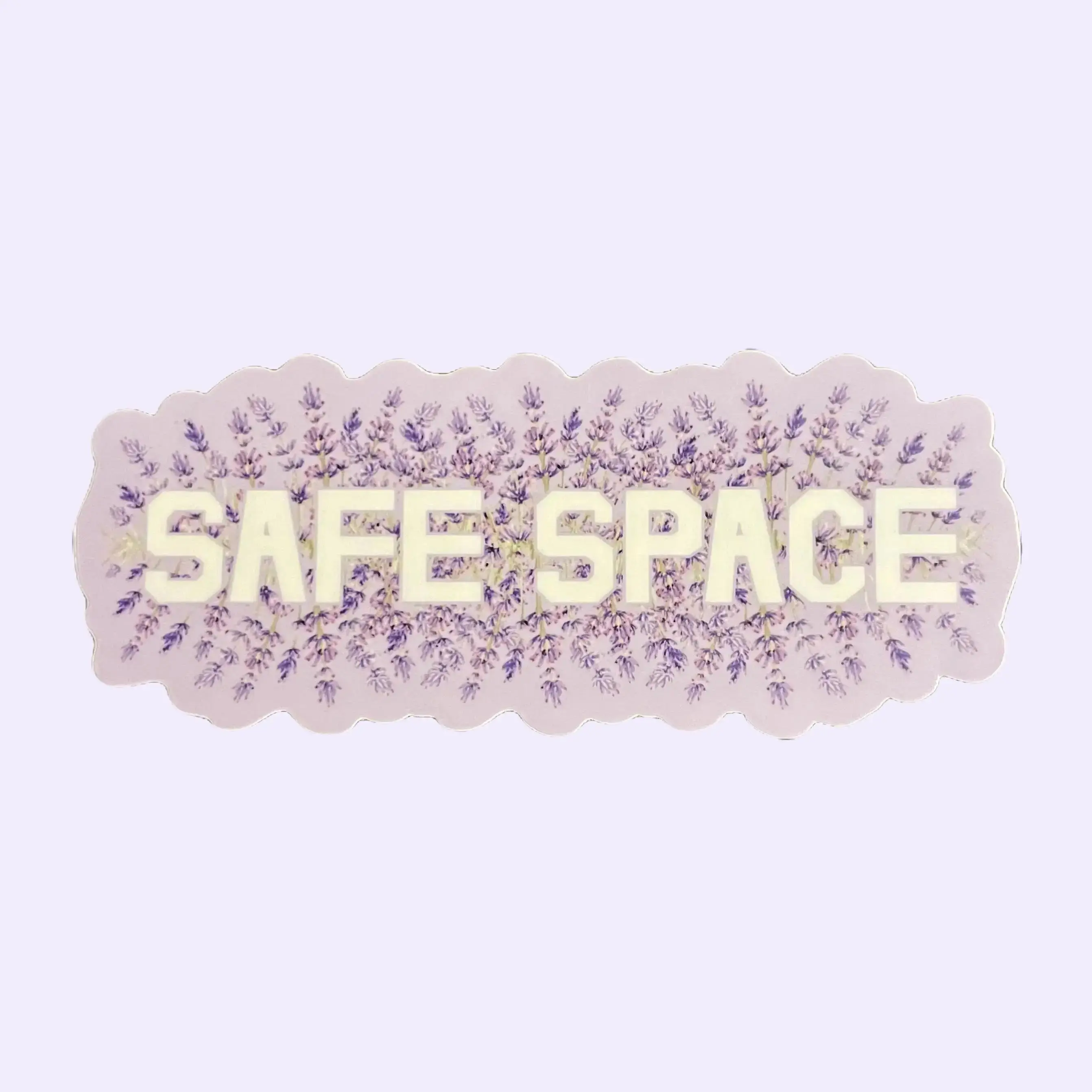 Lavender Safe Space Sticker - Waterproof Vinyl 2"x7" Subtle Design for Classrooms & Workplaces